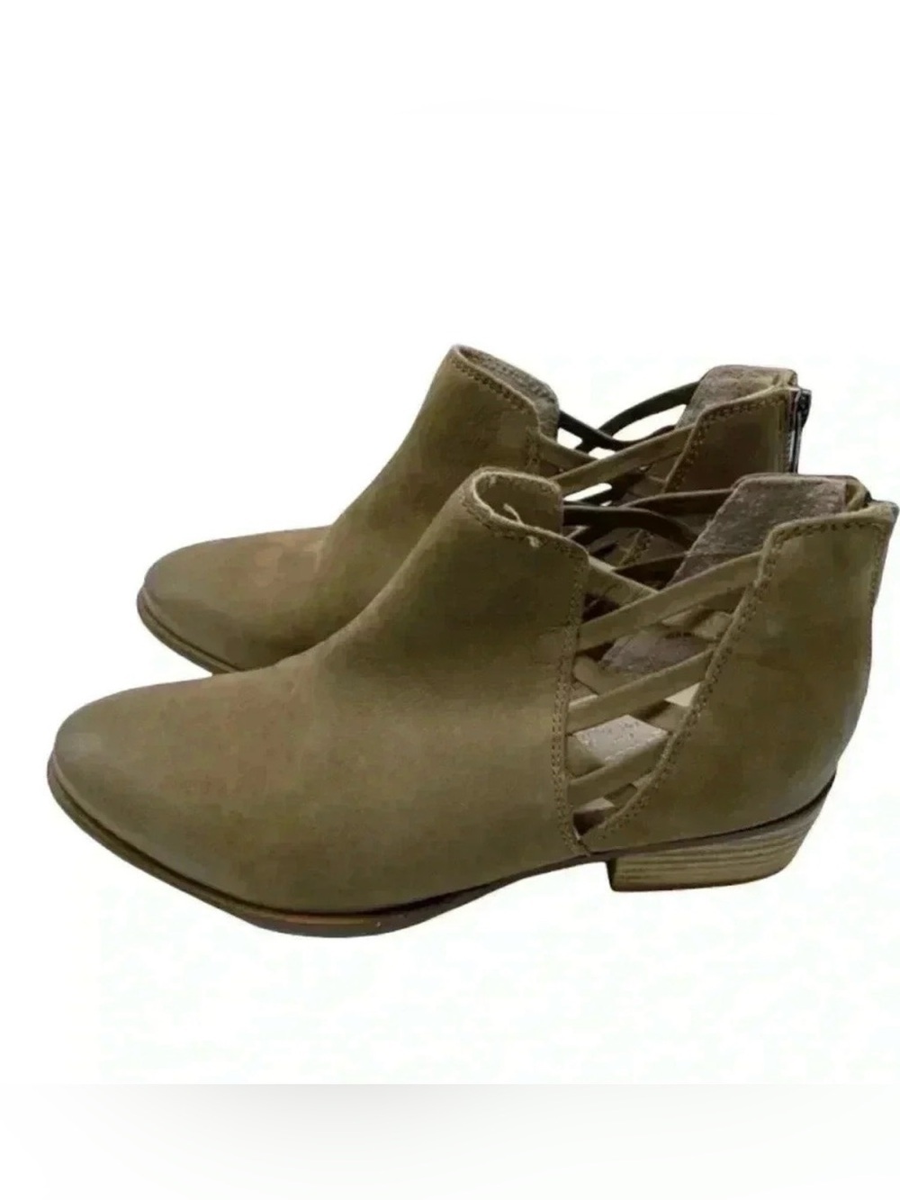 Seychelles Remembrance Cutout Bootie in Taupe leather ankle bootie size 6